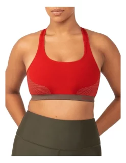 Discount 🔔 Triumph Triaction Seamfree Wirefree Sports Crop Bra In Red 🛒
