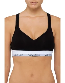 New 😀 Calvin Klein Modern Cotton Lightly Lined Bralette In Black 🎁