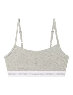 Budget 😀 Calvin Klein One Cotton String Bralette Grey 😍