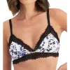 Best Pirce 🛒 Temple Luxe Castille Print Night Floral Bralette In Black/Blue 🧨 -bra-accessories Shop unnamed file 1154