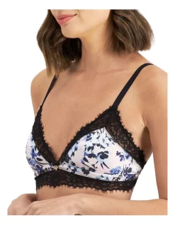 Best Pirce 🛒 Temple Luxe Castille Print Night Floral Bralette In Black/Blue 🧨 -bra-accessories Shop unnamed file 1156