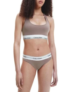 Discount ❤️ Calvin Klein Modern Cotton Naturals Unlined Bralette In Rich Taupe ✨