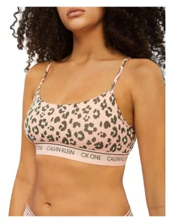 Buy 🌟 Calvin Klein Ck One Cotton Unlined Bralette In Peach Leopard 😀 -bra-accessories Shop unnamed file 1192