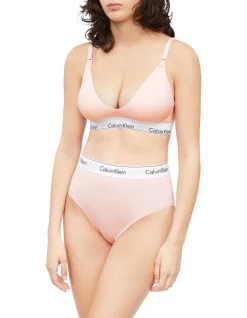 Coupon ⭐ Calvin Klein Modern Cotton Lightly Lined Maternity Bralette In Pink ✔️
