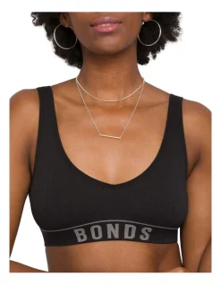 Wholesale ⭐ Bonds Originals Retro Rib Deep V Bra In Black ❤️
