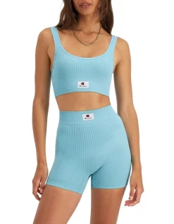 Cheap ✨ Champion Seamfree Rib Crop Bra Amazing Aqua ❤️