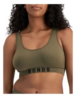 Coupon π Bonds Retro Rib Scoop Crop Bra In Khaki π―