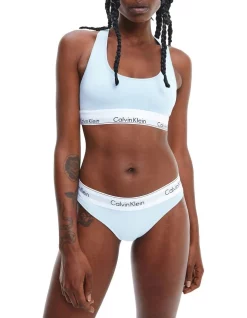 Brand new ❤️ Calvin Klein Modern Cotton Unlined Bralette Rain Dance Blue 🎁