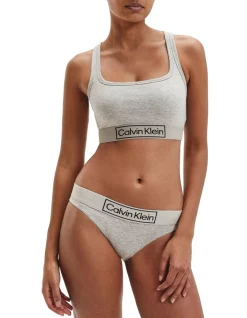 Cheapest ✨ Calvin Klein Reimagined Heritage Unlined Bralette Grey Heather 😉