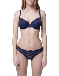 Buy 🤩 Simone Perele Karma Underwired Full Cup Bra In Midnight Blue 😉