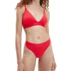 Brand new 🛒 Calvin Klein Embossed Icon Cotton Holiday Lightly Lined Triangle Bralette In Red 🌟