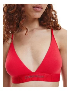 Brand new 🛒 Calvin Klein Embossed Icon Cotton Holiday Lightly Lined Triangle Bralette In Red 🌟 -bra-accessories Shop unnamed file 795
