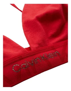 Brand new 🛒 Calvin Klein Embossed Icon Cotton Holiday Lightly Lined Triangle Bralette In Red 🌟 -bra-accessories Shop unnamed file 797