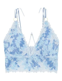 Buy π― Aerie Sunkissed Lace Padded Plunge Bralette In Eyelet Blue π
