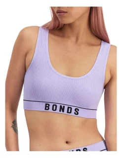 Top 10 🧨 Bonds Retro Rib Scoop Crop Bra In Wisteria Bud Purple 😍